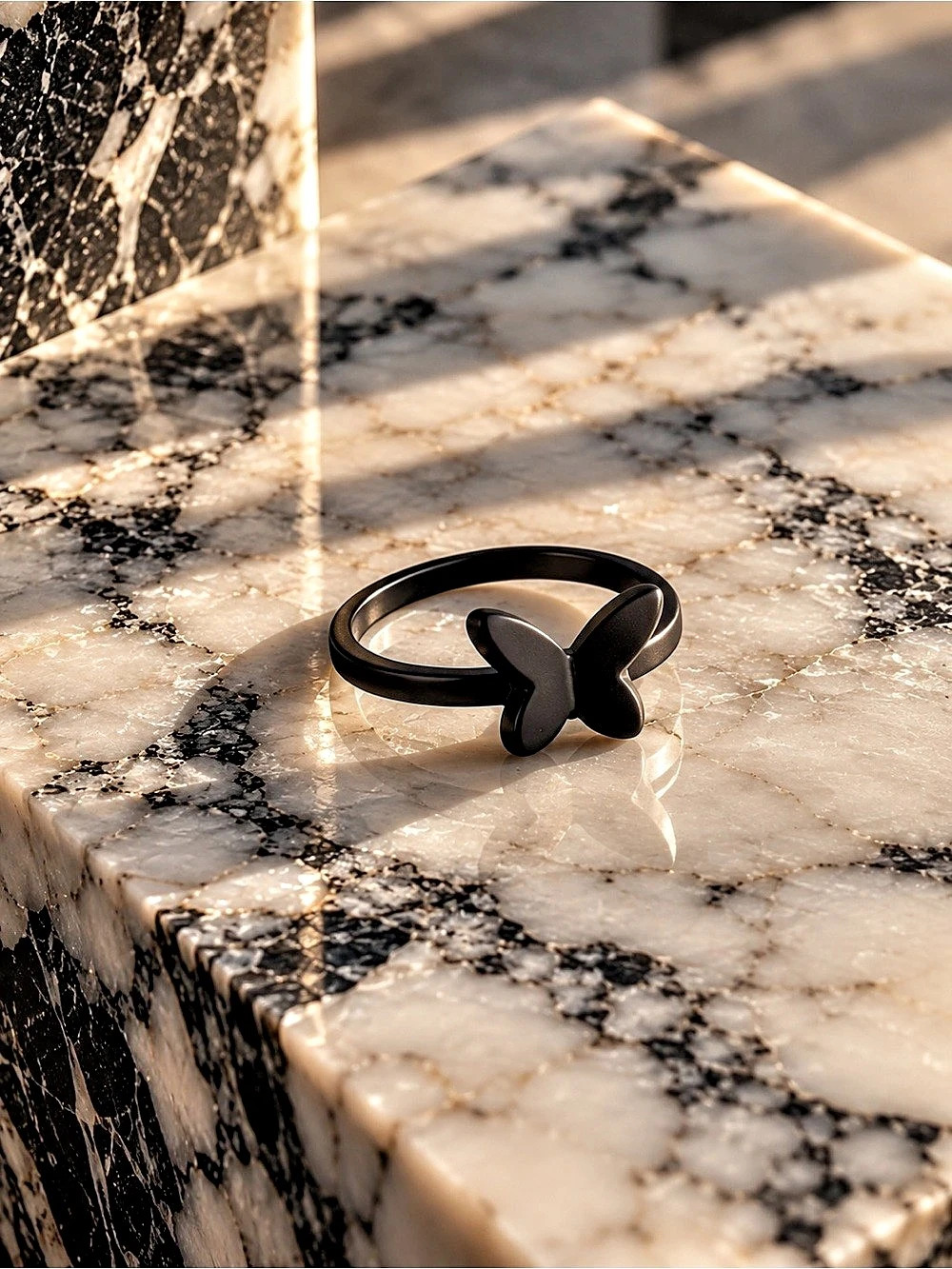 Black Butterfly Ring
